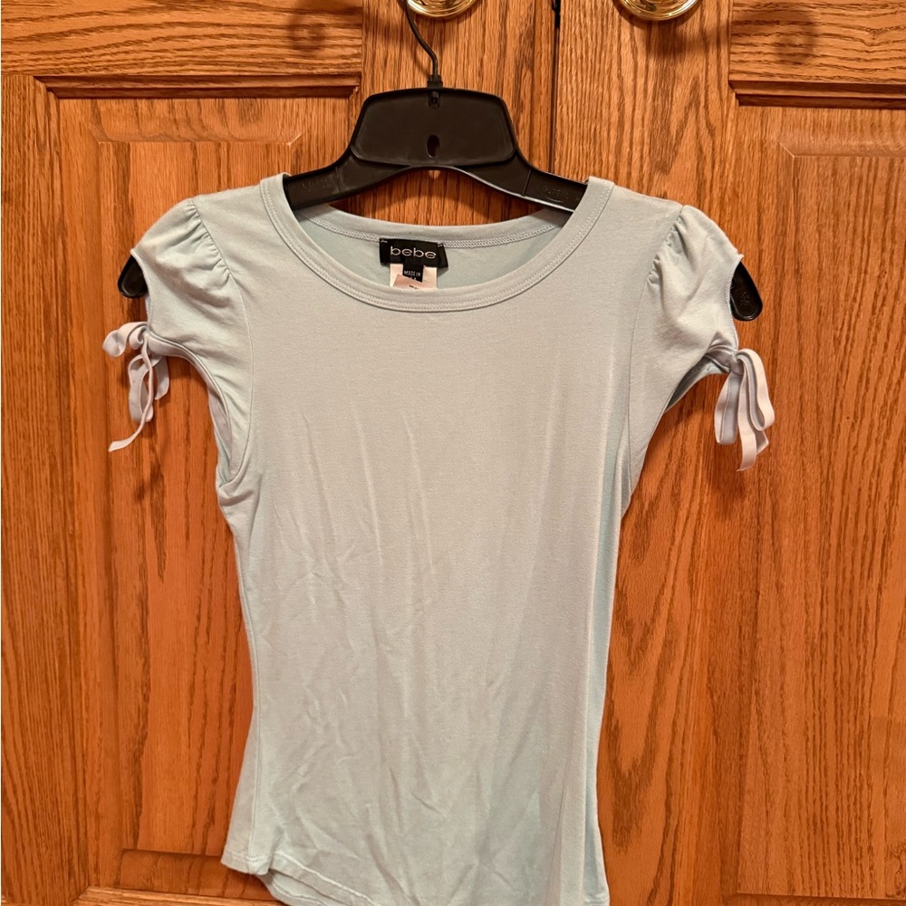 Bebe Sky Blue Short Sleeve Top
